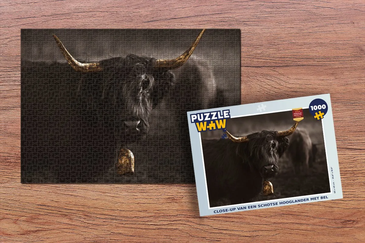 PuzzleWow Schotse Hooglander Legpuzzel 1000 Stuks - Multicolor