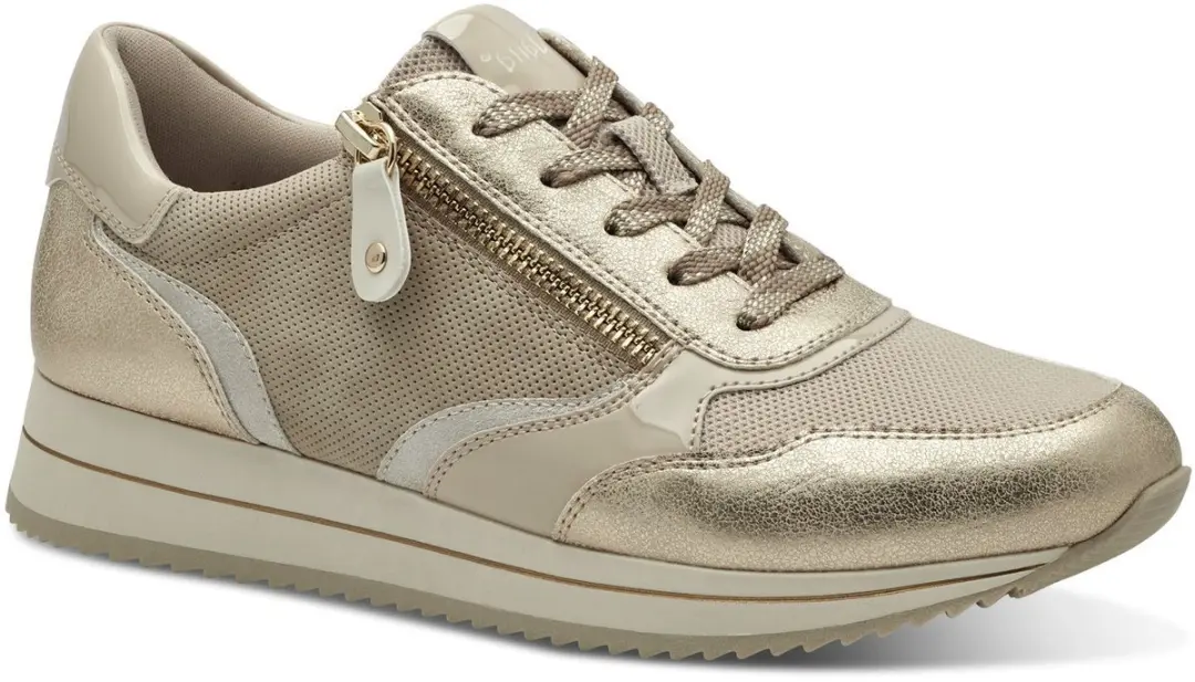 Jana Dames Sneaker Beige Goud 23774 499 H-breedte Maat: 38 EU