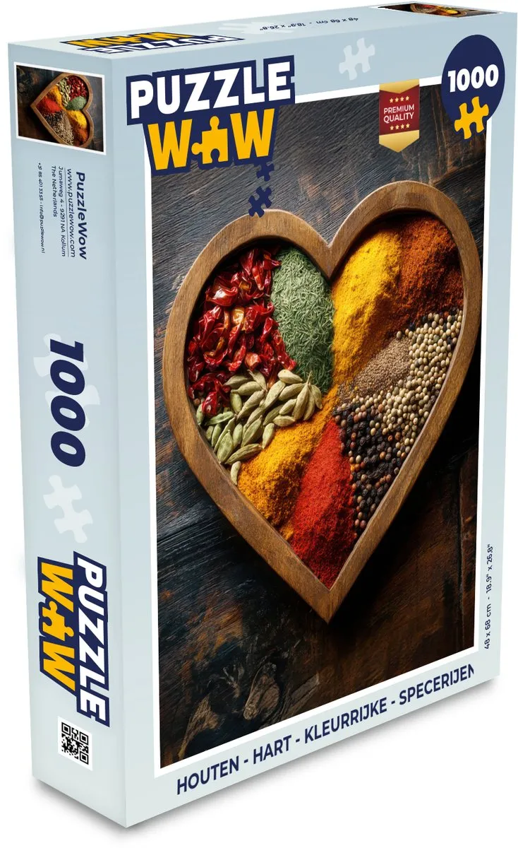 PuzzleWow Hart Specerijen Legpuzzel 1000 Stukjes