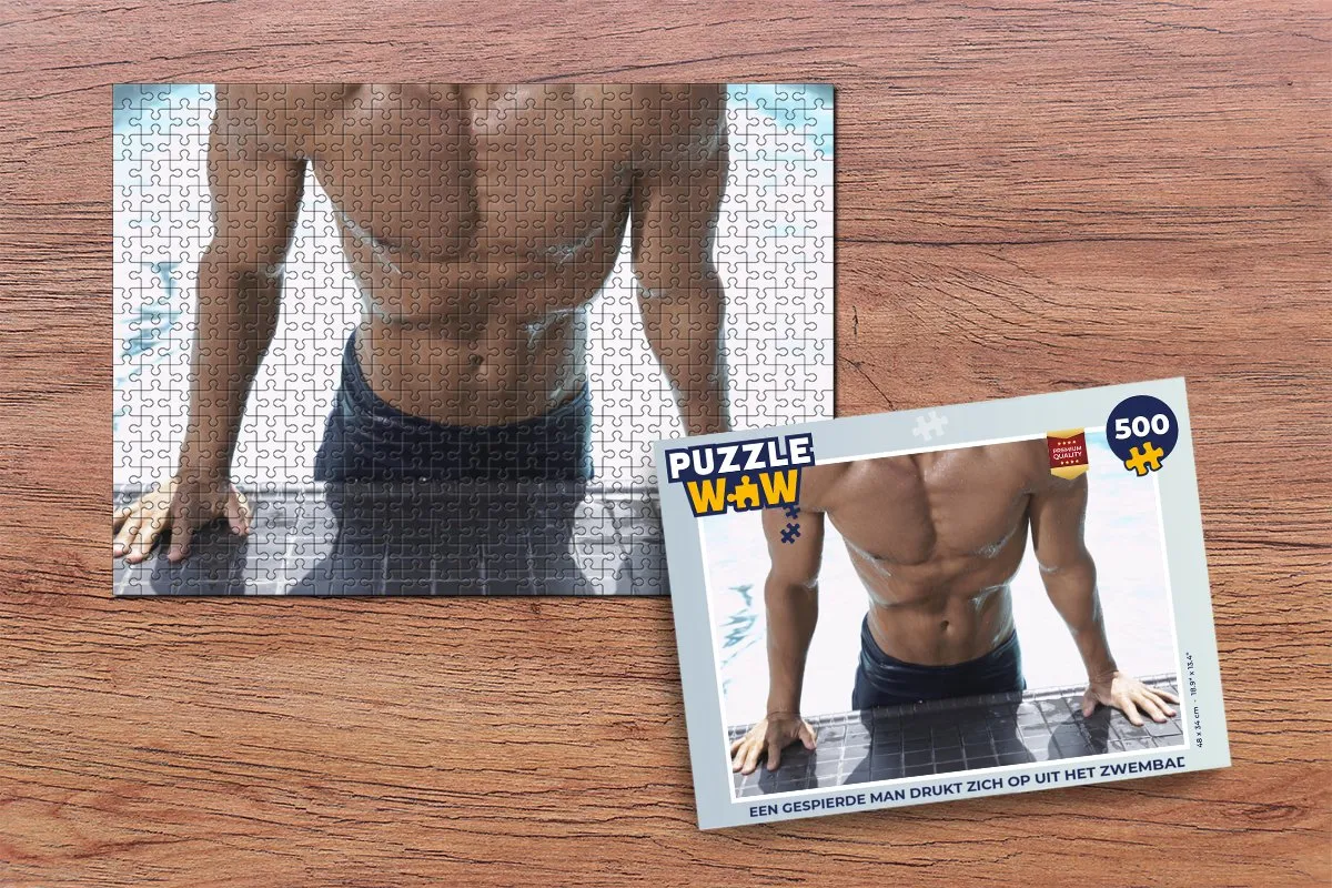 PuzzleWow Legpuzzel Een Gespierde Man - 500 Stuks - Multicolor