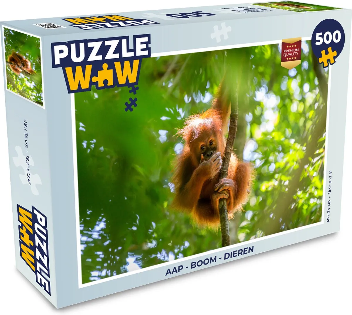 PuzzleWow Legpuzzel Aap Boom Dieren 500 Stuks