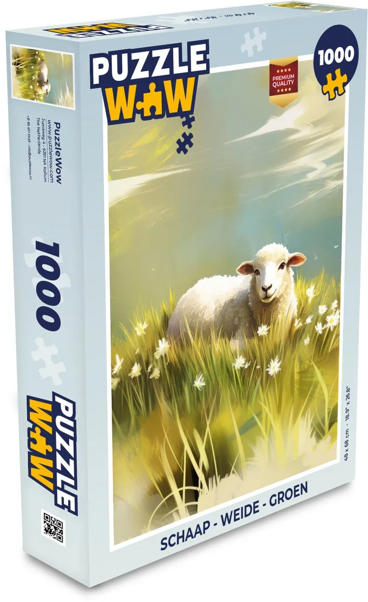 PuzzleWow Schaap Weide Legpuzzel 1000 Stuks