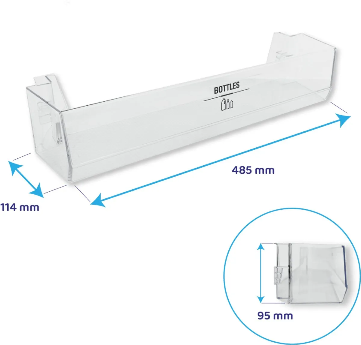 Whirlpool Flessenhouder 481010853823 - Transparant - afbeelding 6 van 6