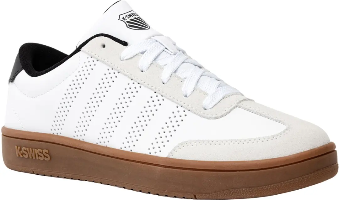 K Swiss Dames Court Open T Toe Sneakers White/Black/Gum