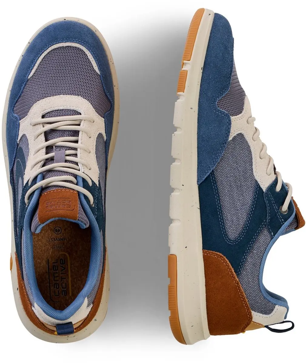 camel active Lichte sneakers van leer en textiel