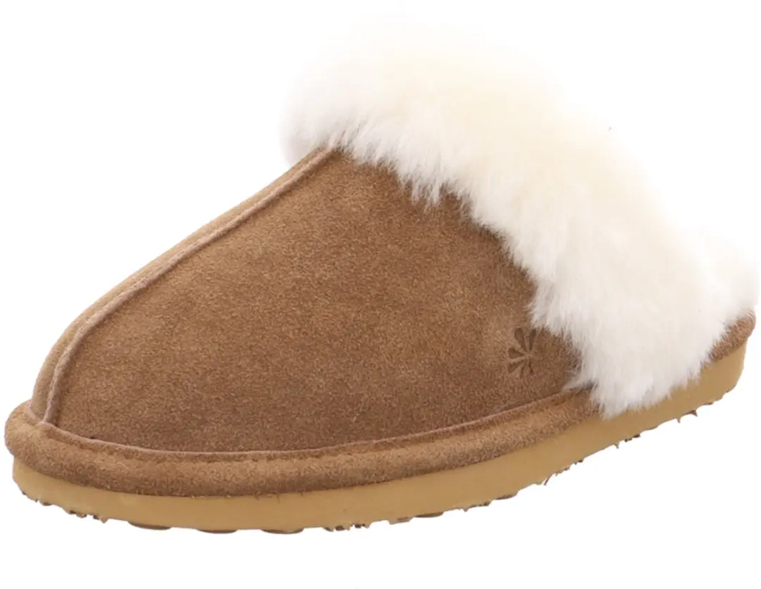 Natural Sense damesleren muiltjes Werra 1152983 pantoffels warme voering bruin