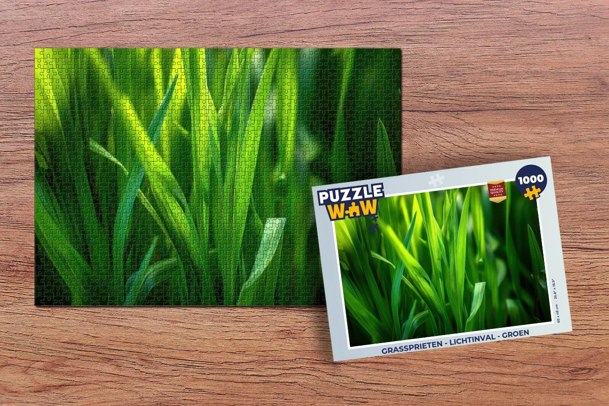 PuzzleWow Legpuzzel 1000 Stuks - Grassprieten Groen