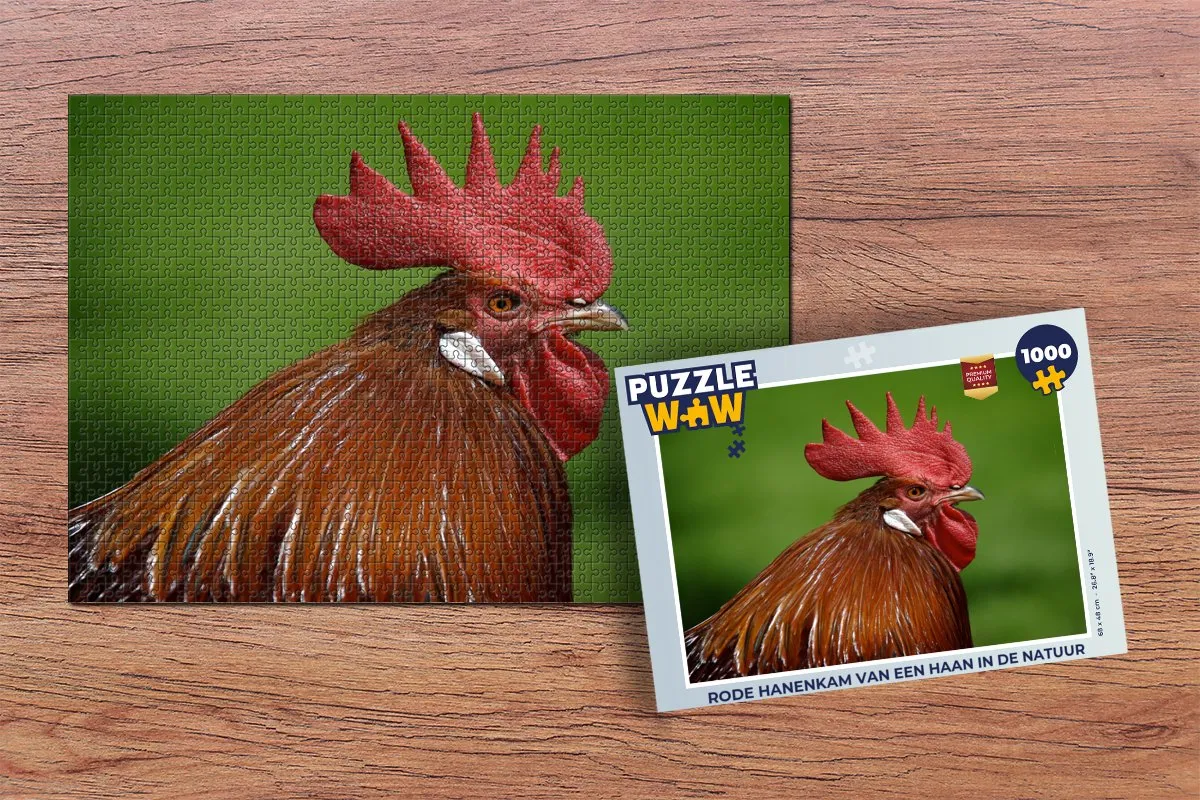 PuzzleWow Legpuzzel Rode Hanenkam 1000 Stuks - Multicolor