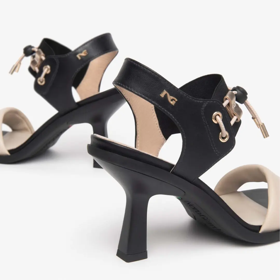 Sandalen Nerogiardini Nappa Pandora Tamigi Nero T.Brill Platino 6074 Ela