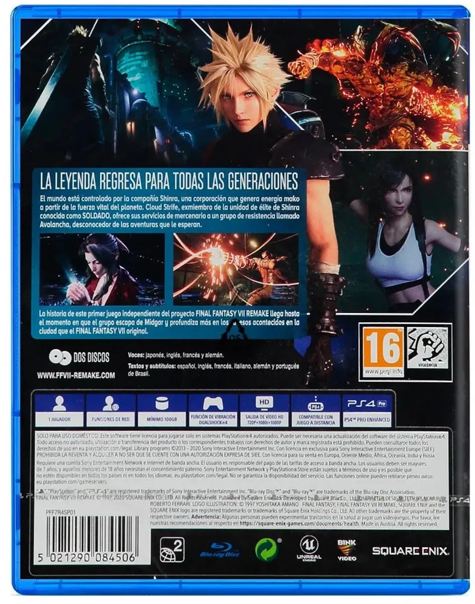 Sony PlayStation Final Fantasy VII Remake