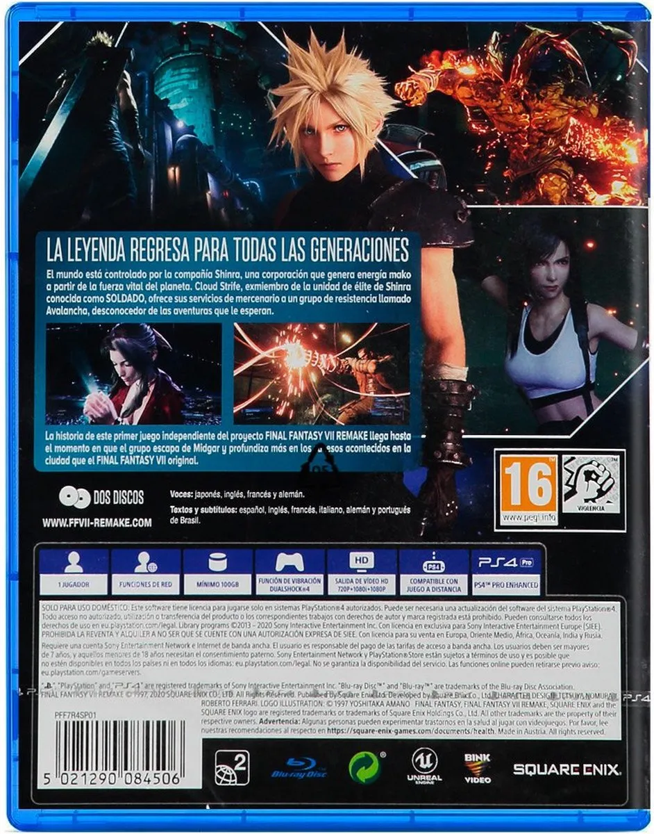 Sony PlayStation Final Fantasy VII Remake