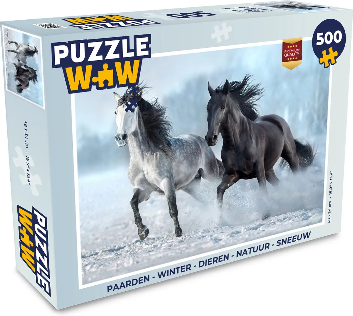 PuzzleWow Paarden Winter Legpuzzel 500 Stuks