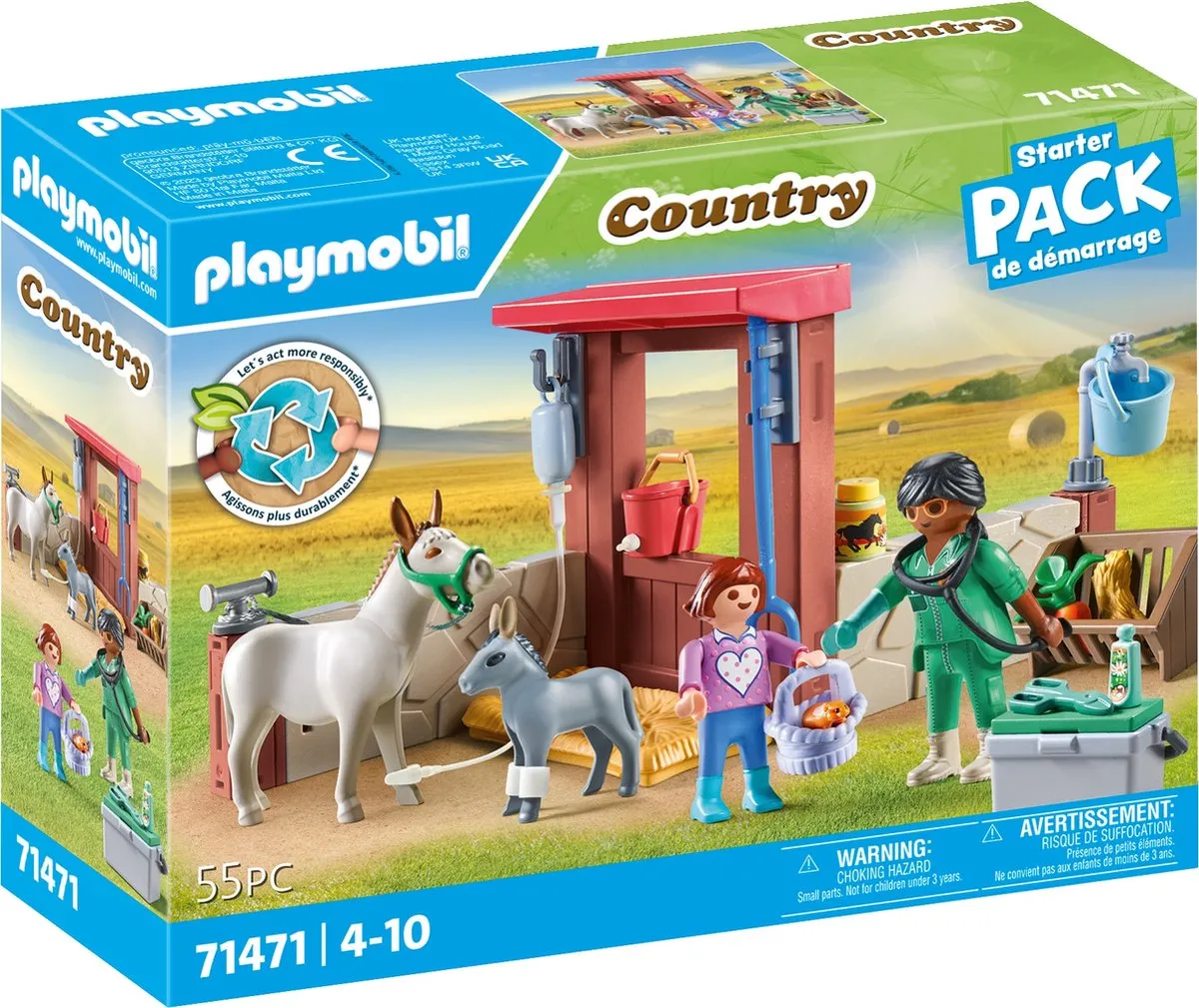 Playmobil Starter Pack Boerderij Dierenarts met Ezels 71471