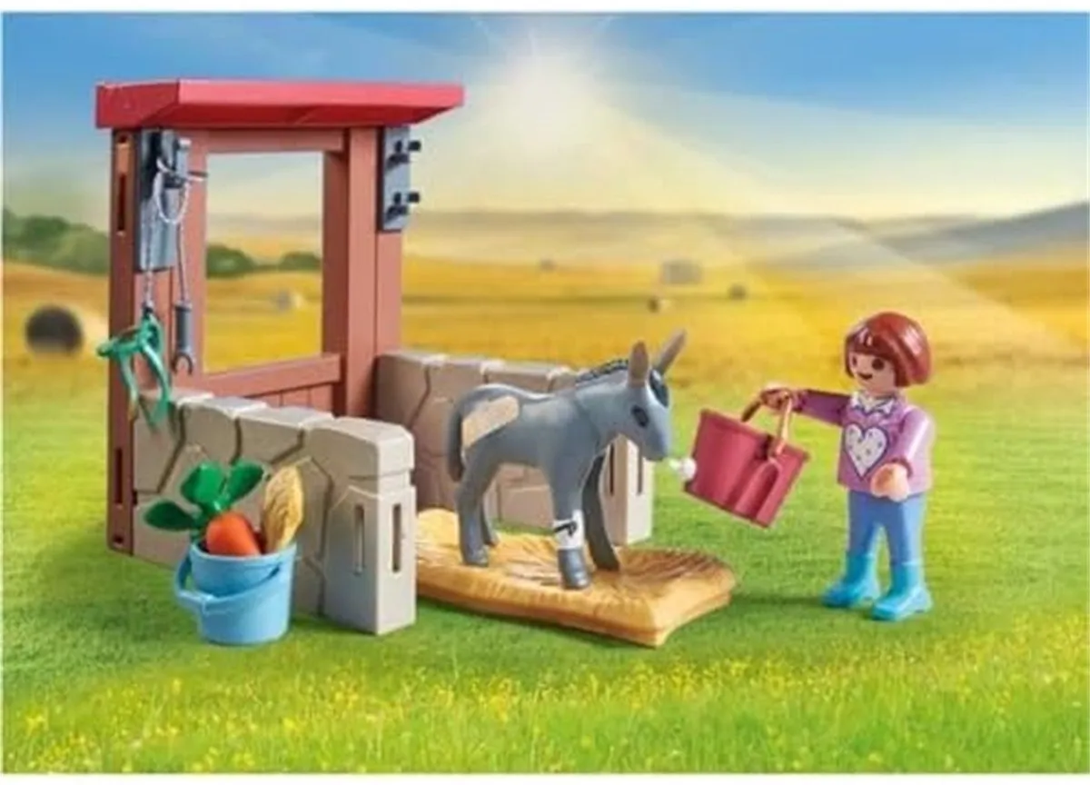 Playmobil Starter Pack Boerderij Dierenarts met Ezels 71471 - Multicolor