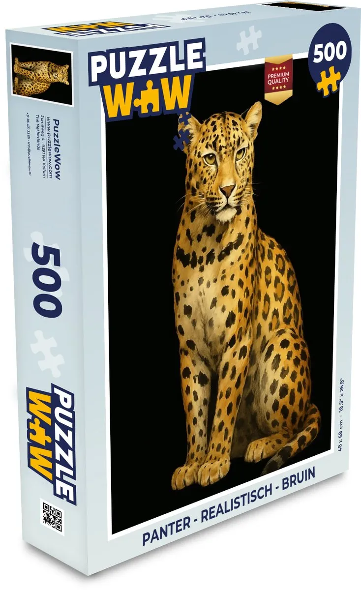 PuzzleWow Panter Realistisch Legpuzzel 500 Stuks - 8721406852957
