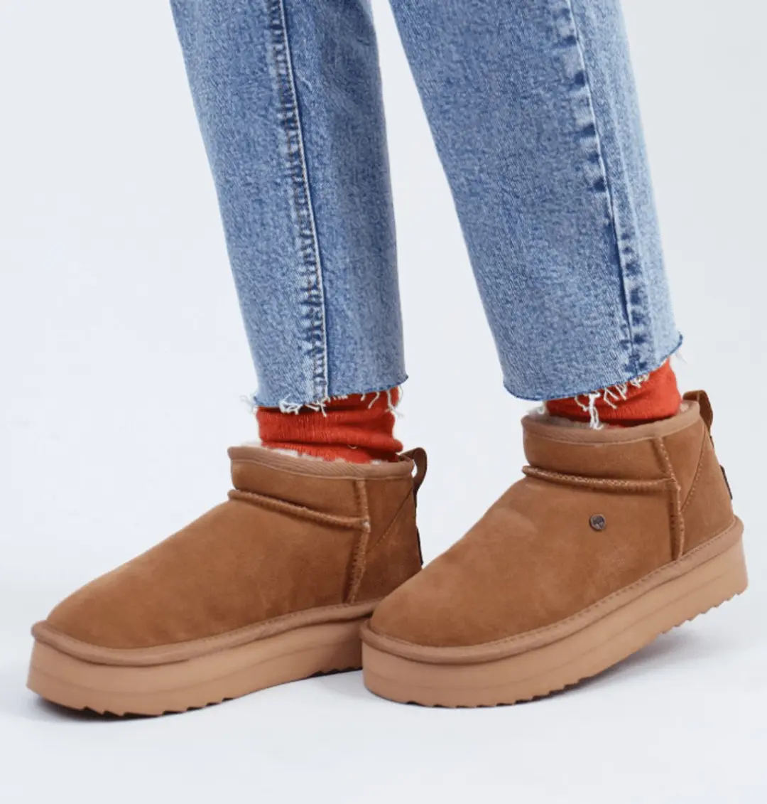 Warmbat Durack Suede Boot Dames - Cognac - afbeelding 3 van 6
