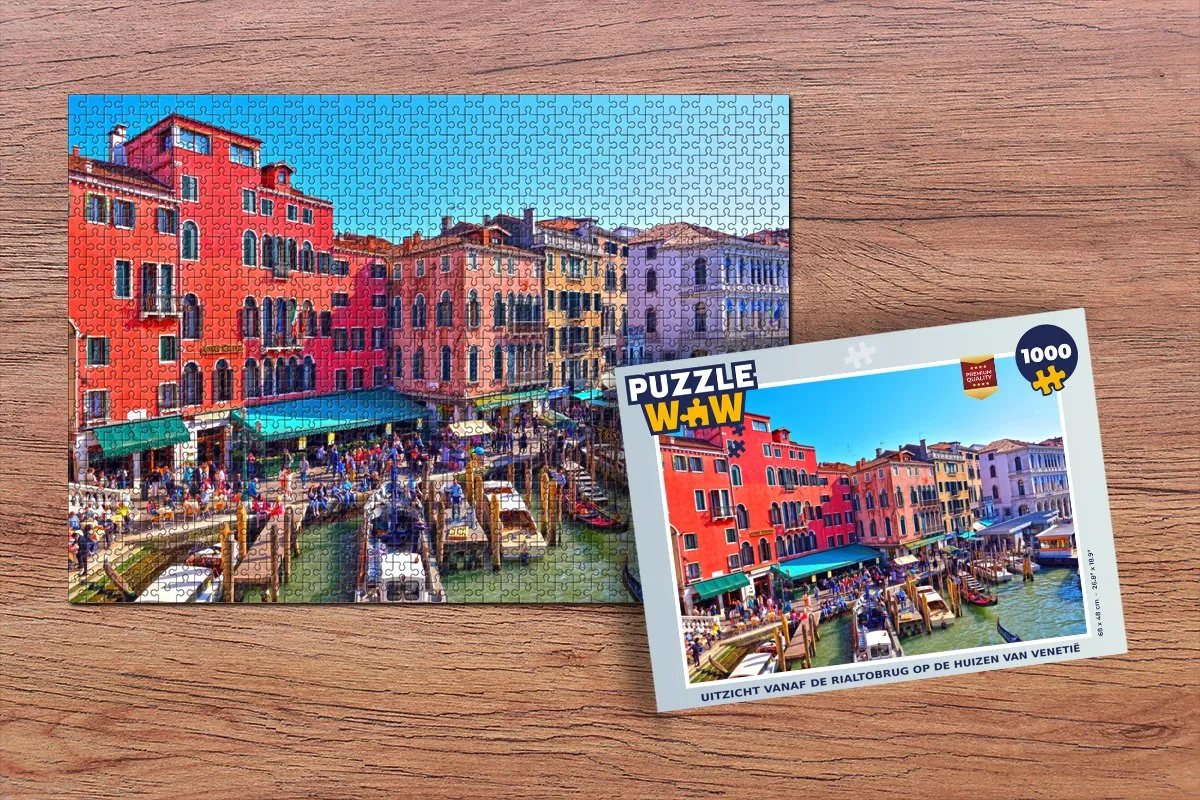 PuzzleWow Legpuzzel Rialtobrug Venetië 1000 Stuks - Multicolor