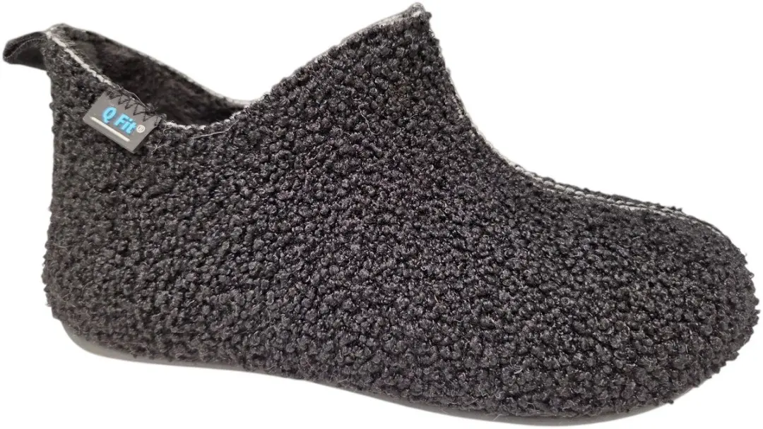 Q Fit Lieke Zwarte Gesloten Dames Pantoffels