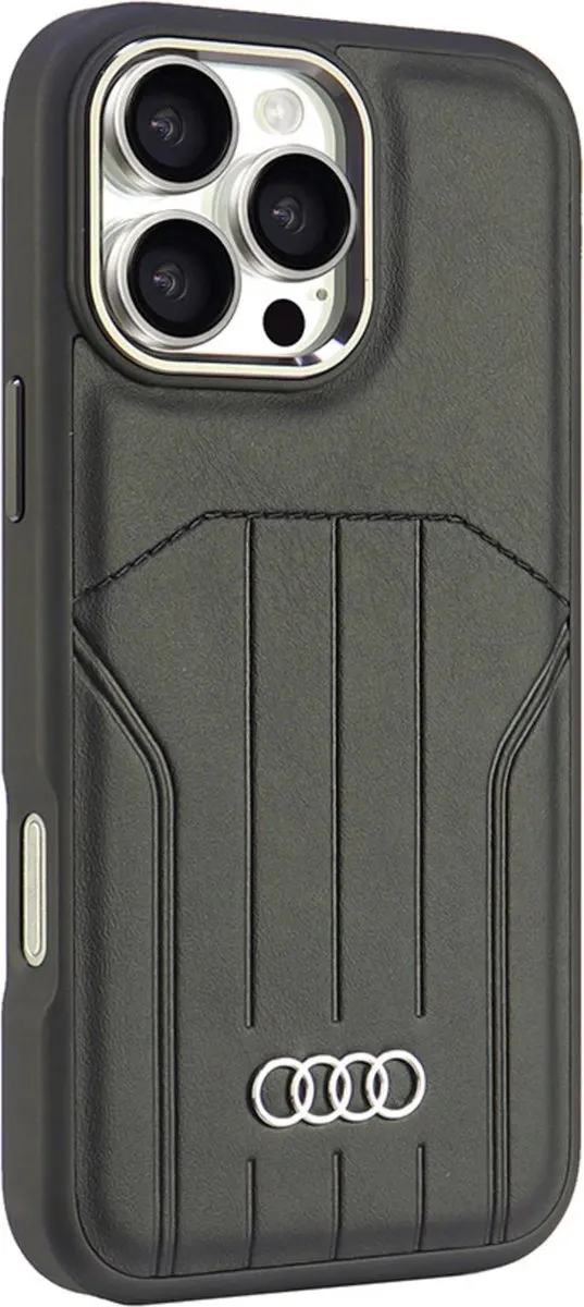 Audi iPhone 16 Pro Backcover Hoesje - Zwart - 8719273163078