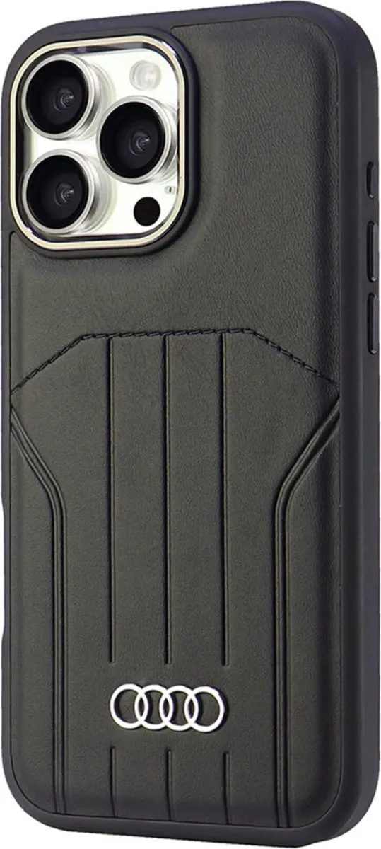 Audi iPhone 16 Pro Backcover Hoesje - Zwart - 8719273163078