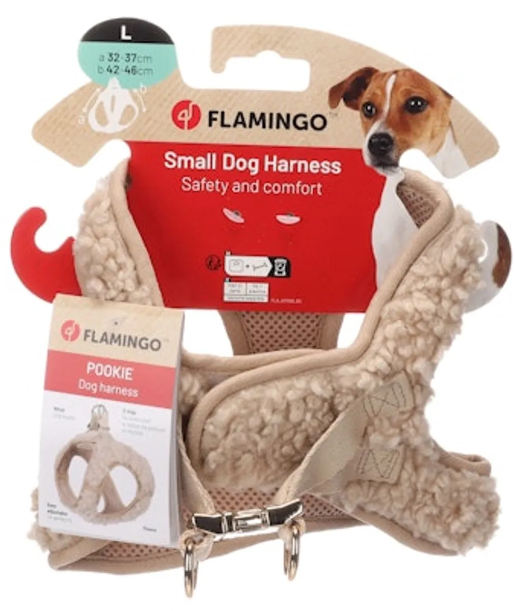 Flamingo Pookie Harnas Step&Go - Beige - Maat L