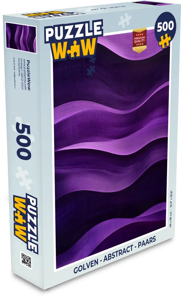 PuzzleWow Golven Abstract Legpuzzel 500 Stuks - Paars
