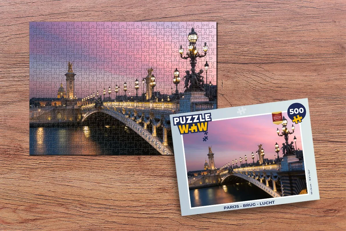 PuzzleWow Parijs Brug Lucht Legpuzzel 500 Stuks - Multicolor
