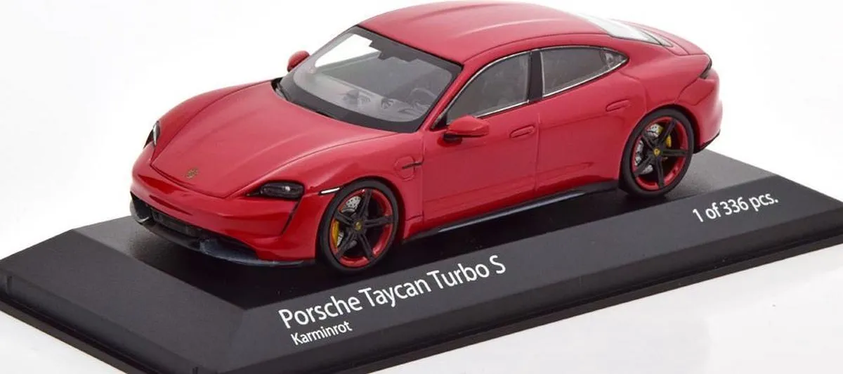 Porsche Taycan Turbo S 2020 Minichamps 1:43 - Karminrood