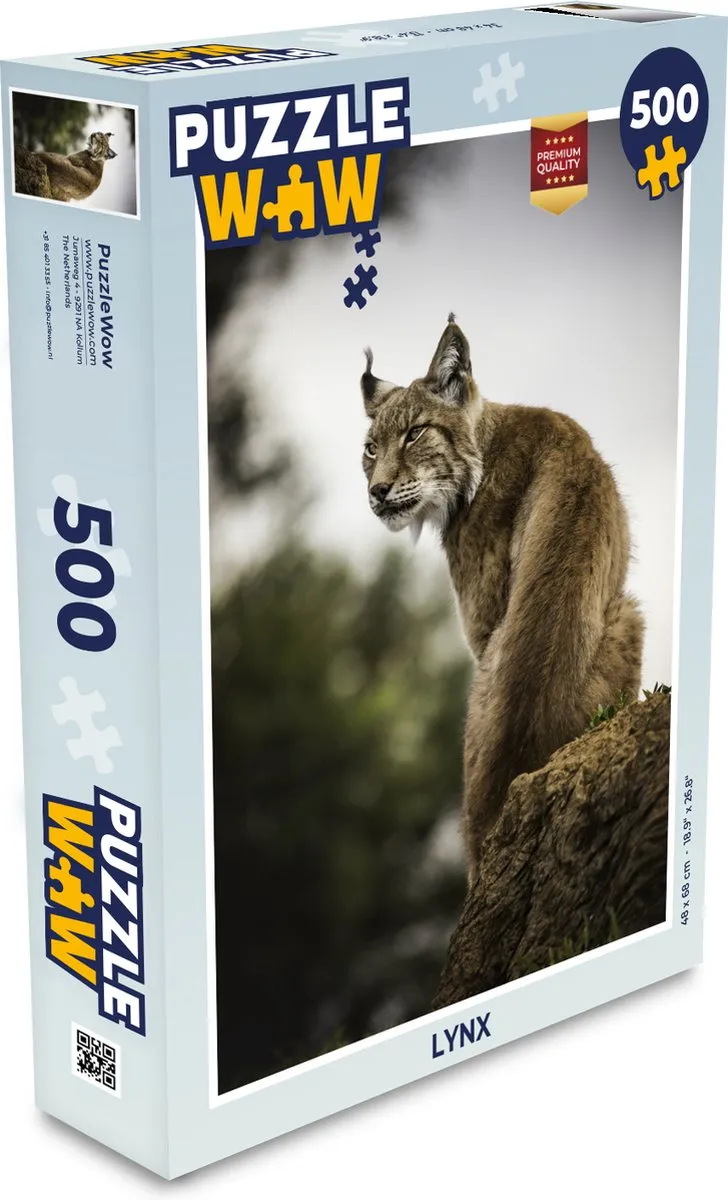 PuzzleWow Lynx Legpuzzel 500 Stuks - Multicolor