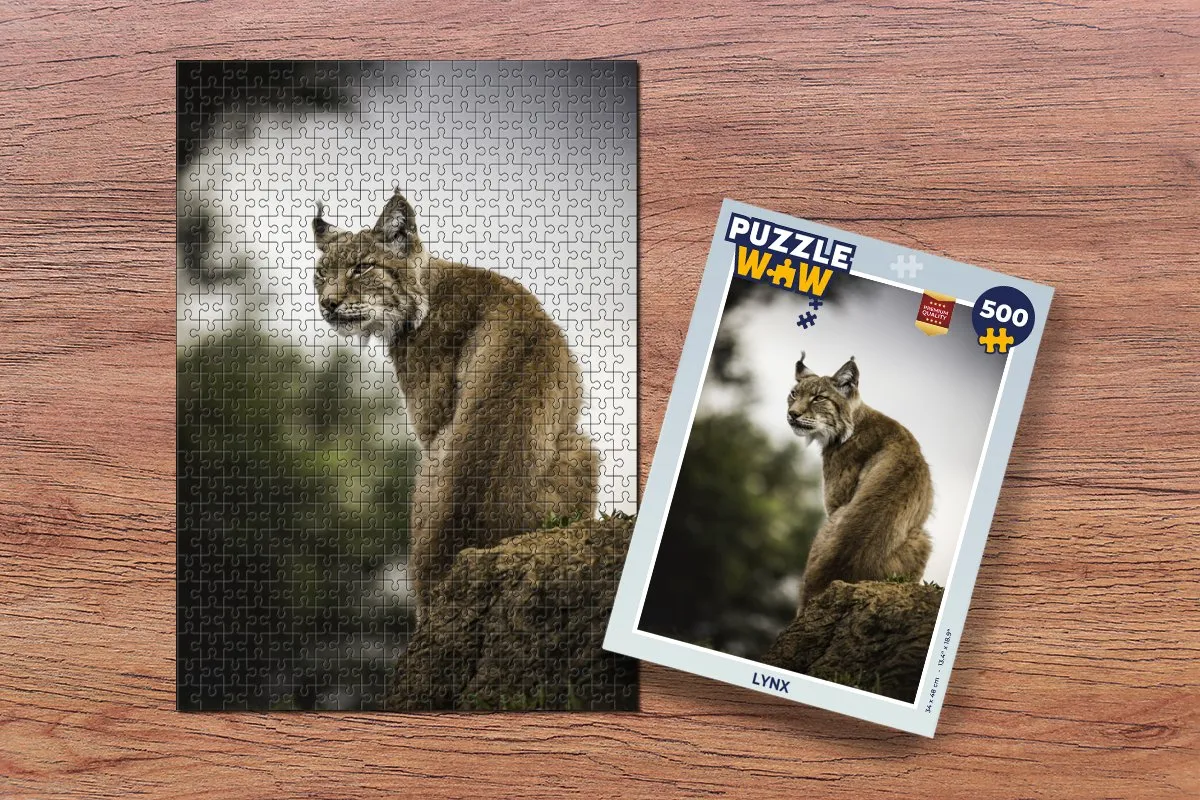 PuzzleWow Lynx Legpuzzel 500 Stuks - Multicolor