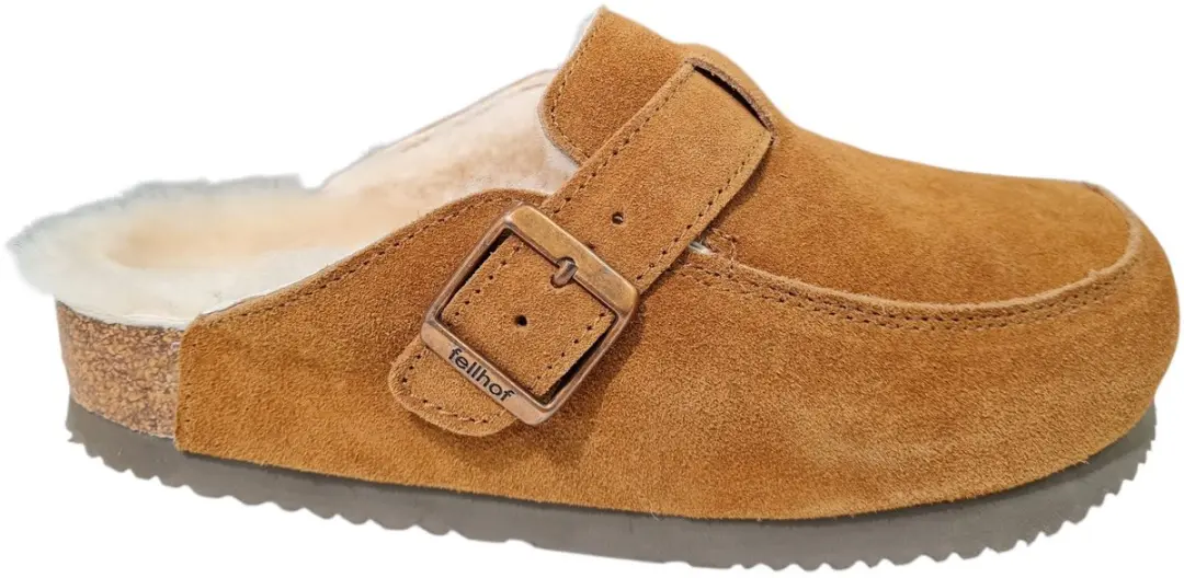 Fellhof Elvas 3208 Dames Pantoffels Merinowol Cognac 43