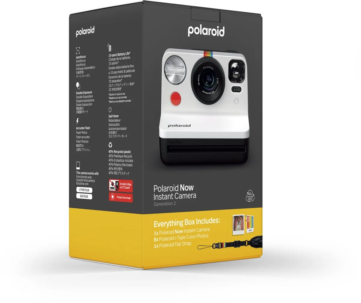 Polaroid Now Gen 2 Everything Box Black & White (incl draagriem en single pack color i-Type film)