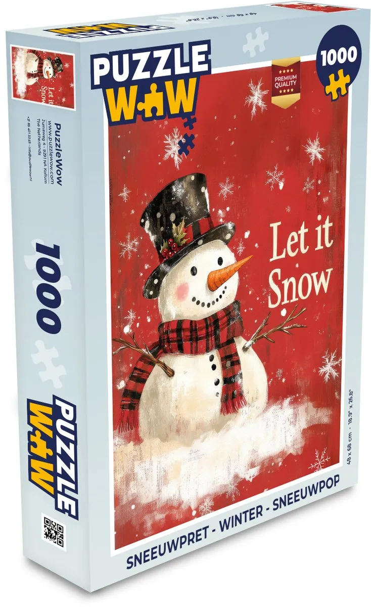 PuzzleWow Sneeuwpret Winter Sneeuwpop Puzzel