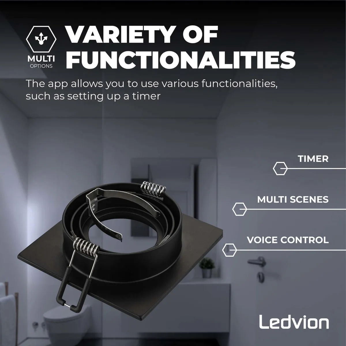 Ledvion 6X SMART LED Inbouwspot Sevilla - Dimbaar WiFi - 6 Stuks