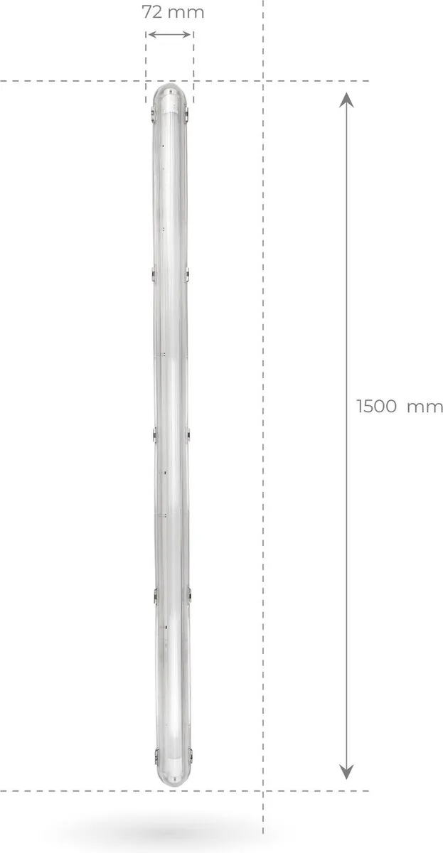 Ledvion LED TL Armatuur 150cm 15W 6500K - Grijs