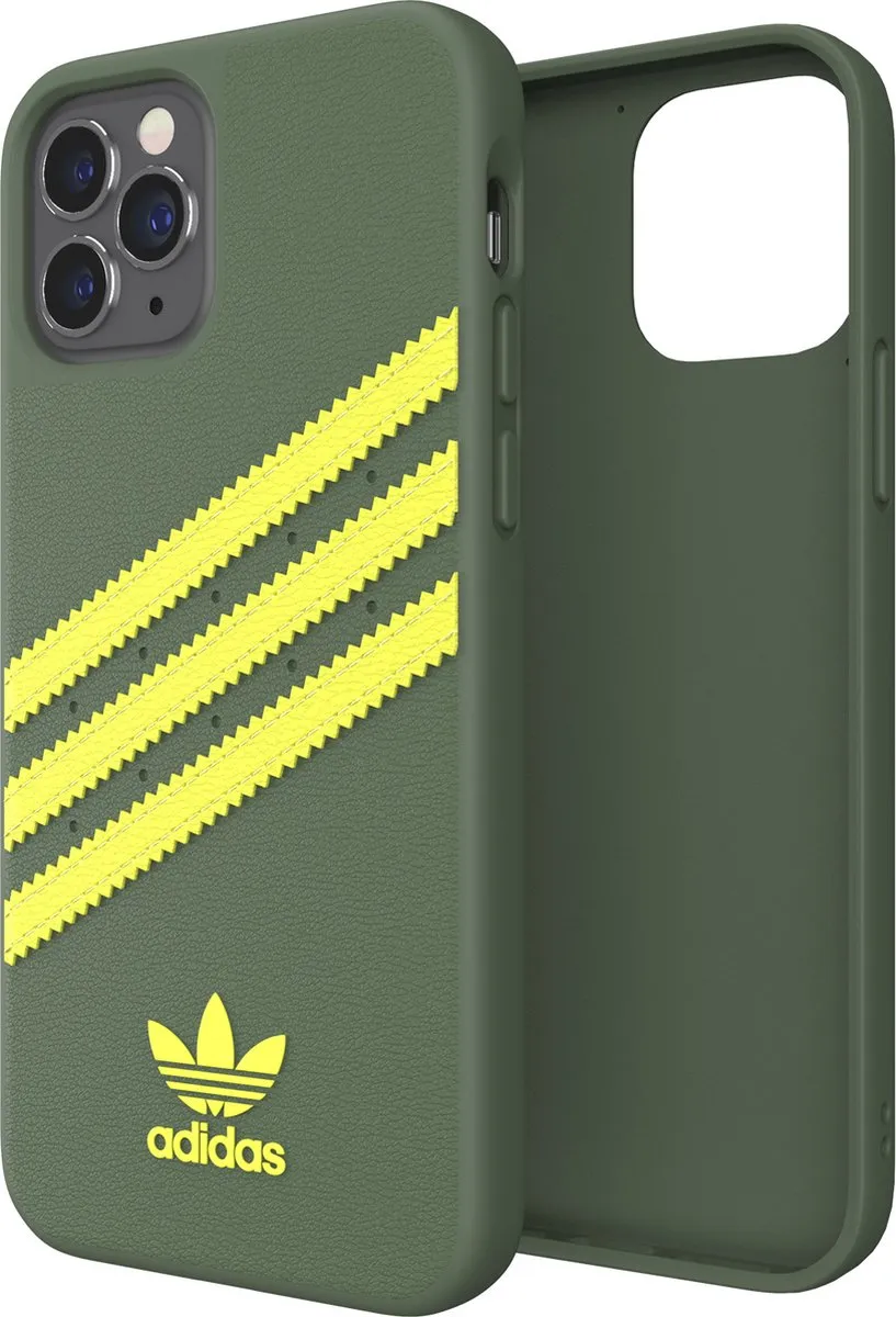 adidas Moulded Case PU PC en TPU logo hoesje voor iPhone 12 en iPhone 12 Pro - groen