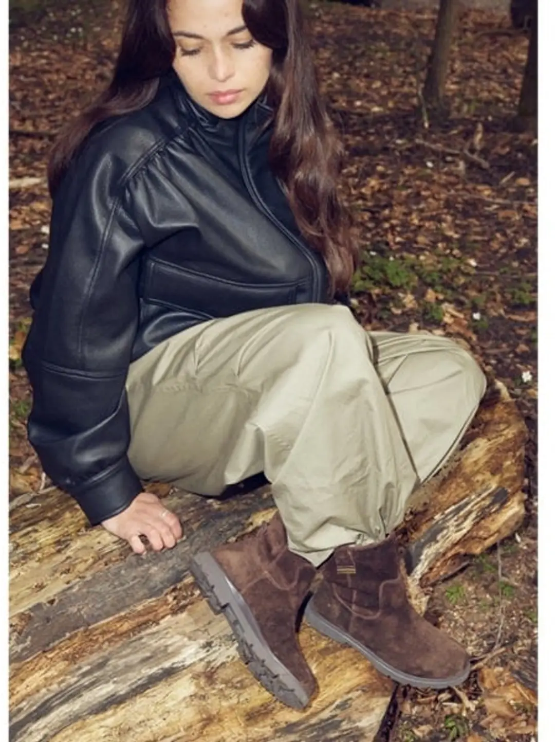 Woden Luna Suède boots donkerbruin