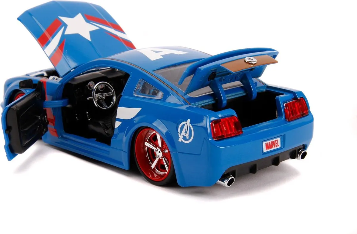 Marvel Captain America 1:24 Modelauto - Blauw/Rood/Wit