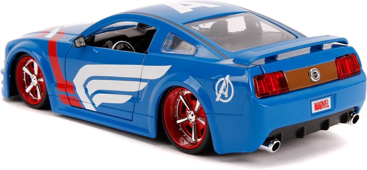 Marvel Captain America 1:24 Modelauto - Blauw/Rood/Wit