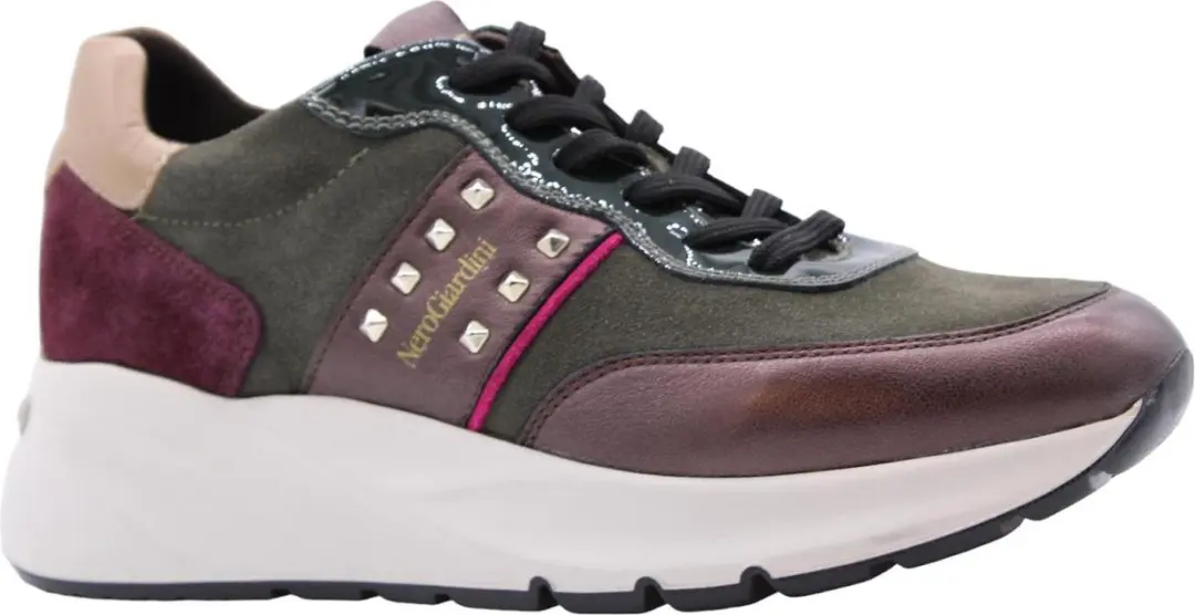 Sneaker Nerogiardini Etoile Colorado Bosco Vernice Abete 59472 Nappa Pa