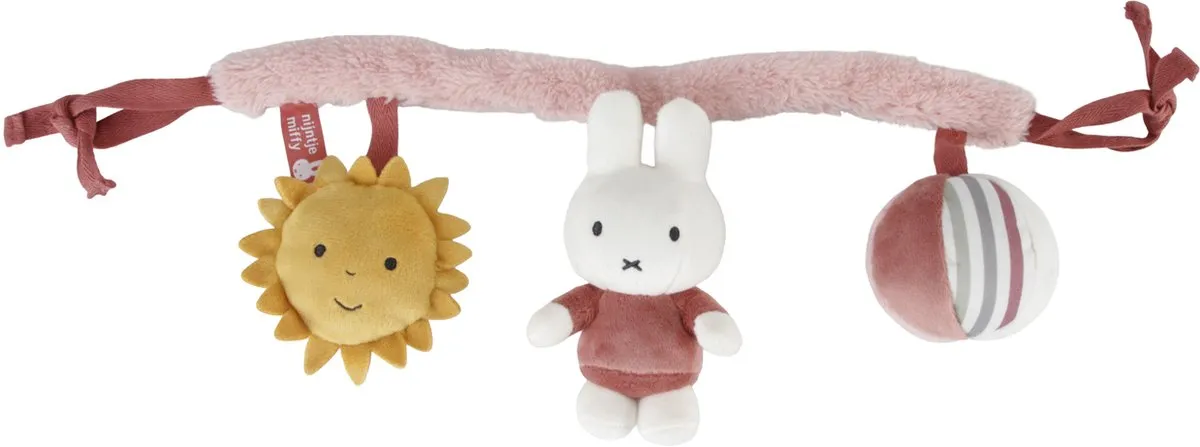 Nijntje Wagenspanner Fluffy Roze - Voor kinderwagen of autostoel - 42 cm