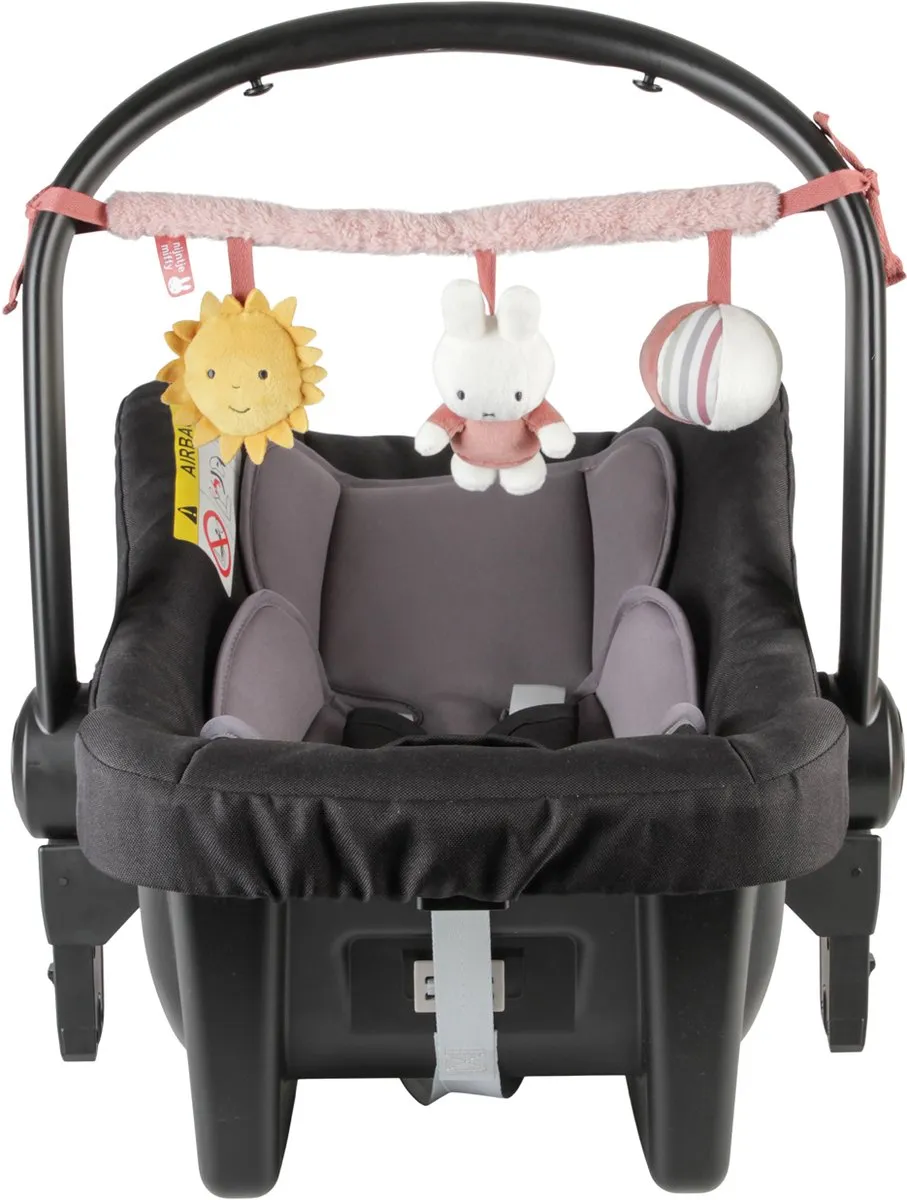 Nijntje Wagenspanner Fluffy Roze - Voor kinderwagen of autostoel - 42 cm