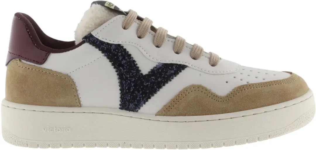 Schoenen met gescheurde lederen look en glitters voor dames Victoria Madrid