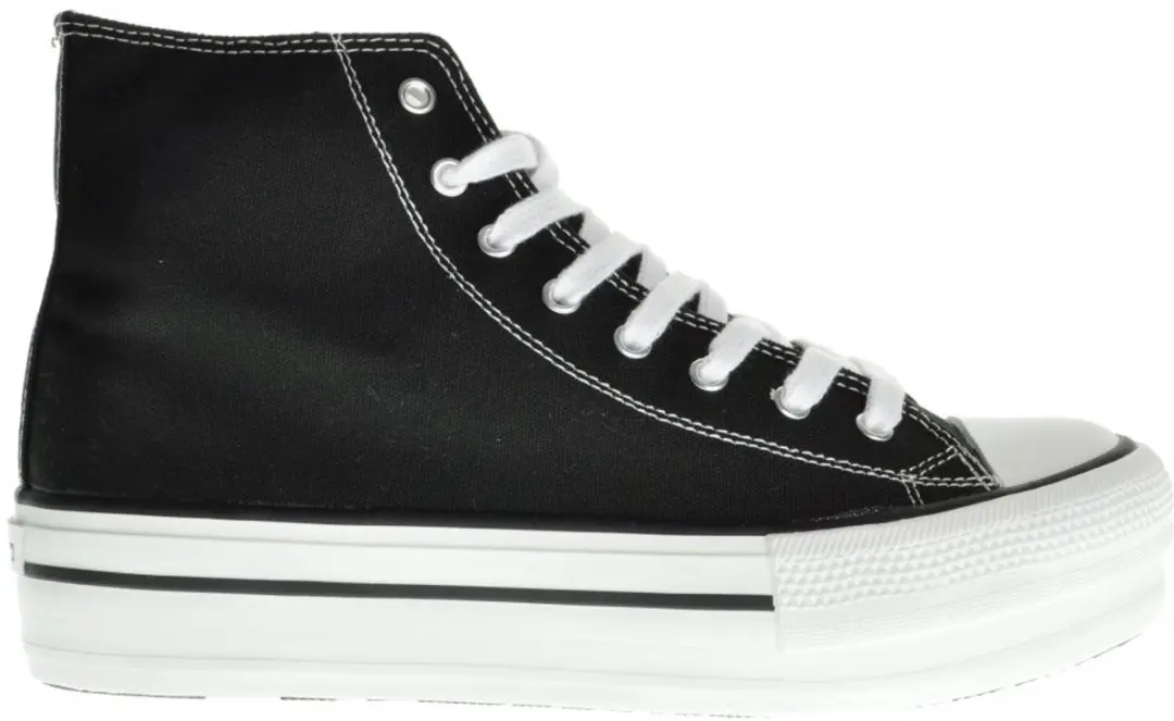 Zwarte Canvas Sneaker Plateau maat 36