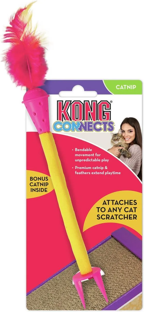 KONG Connects Kat Speelgoed Catnip Roze/Geel