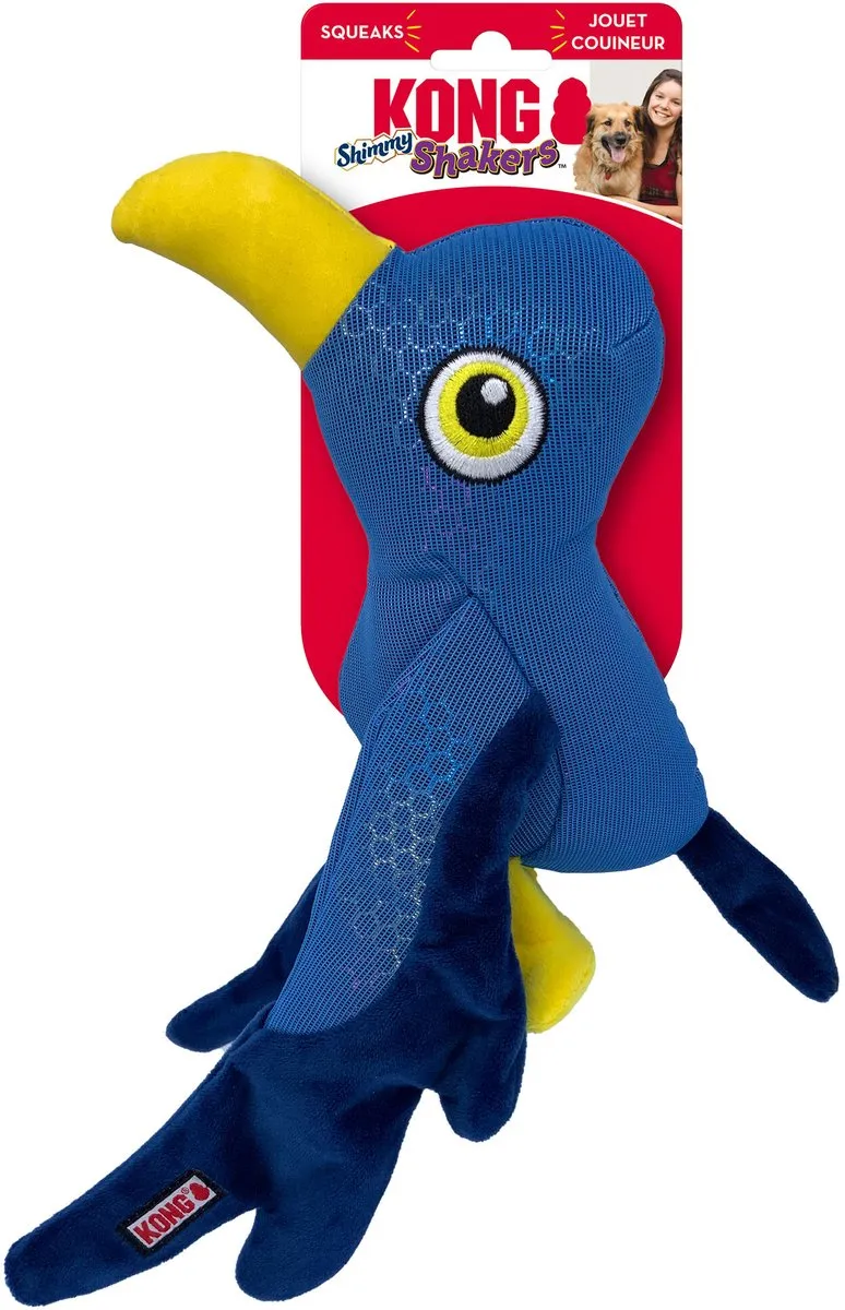 KONG Shimmy Shakers Krab - Interactief Pluche Hondenspeelgoed - Rood
