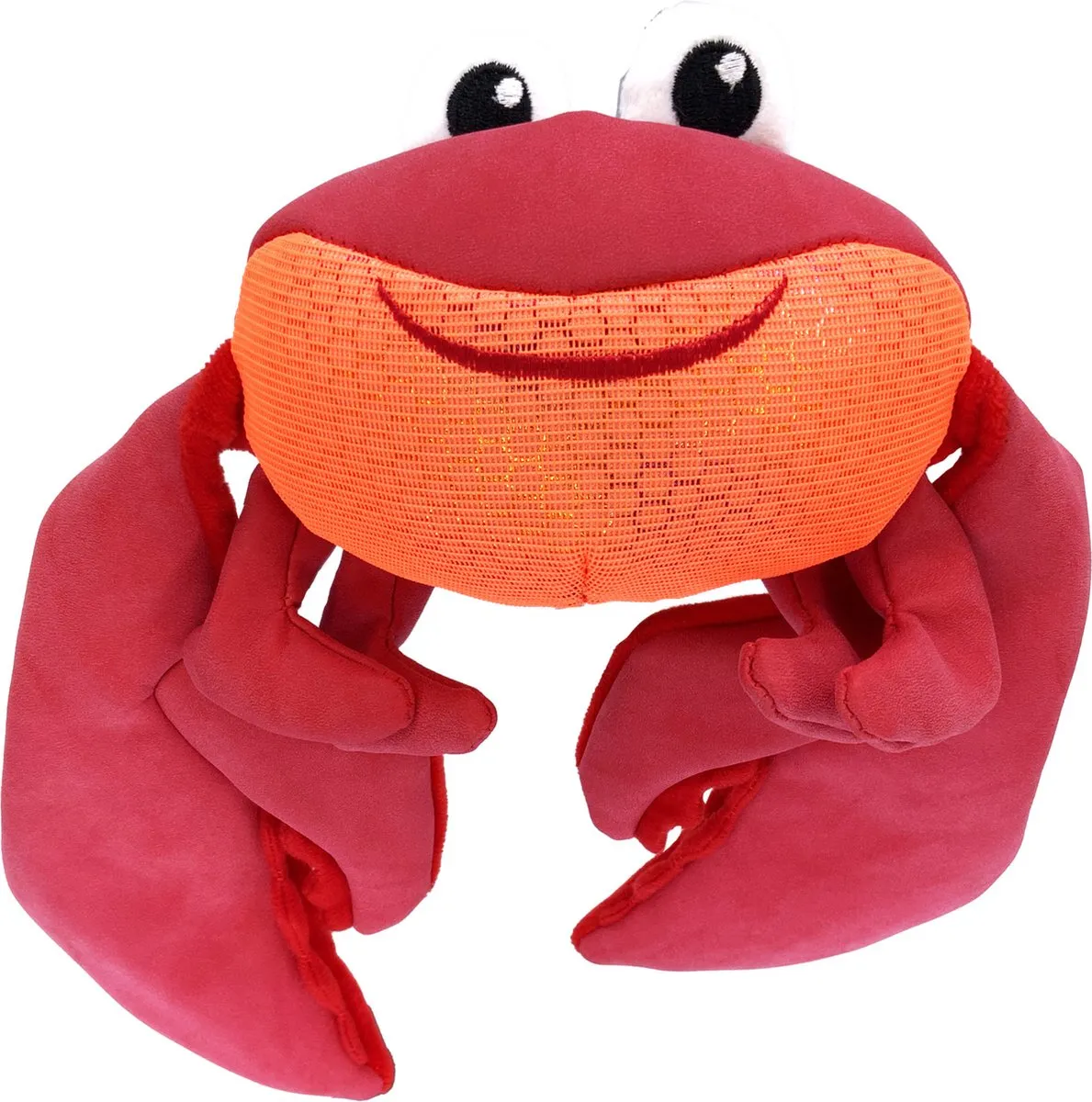 KONG Shimmy Shakers Krab - Interactief Pluche Hondenspeelgoed - Rood