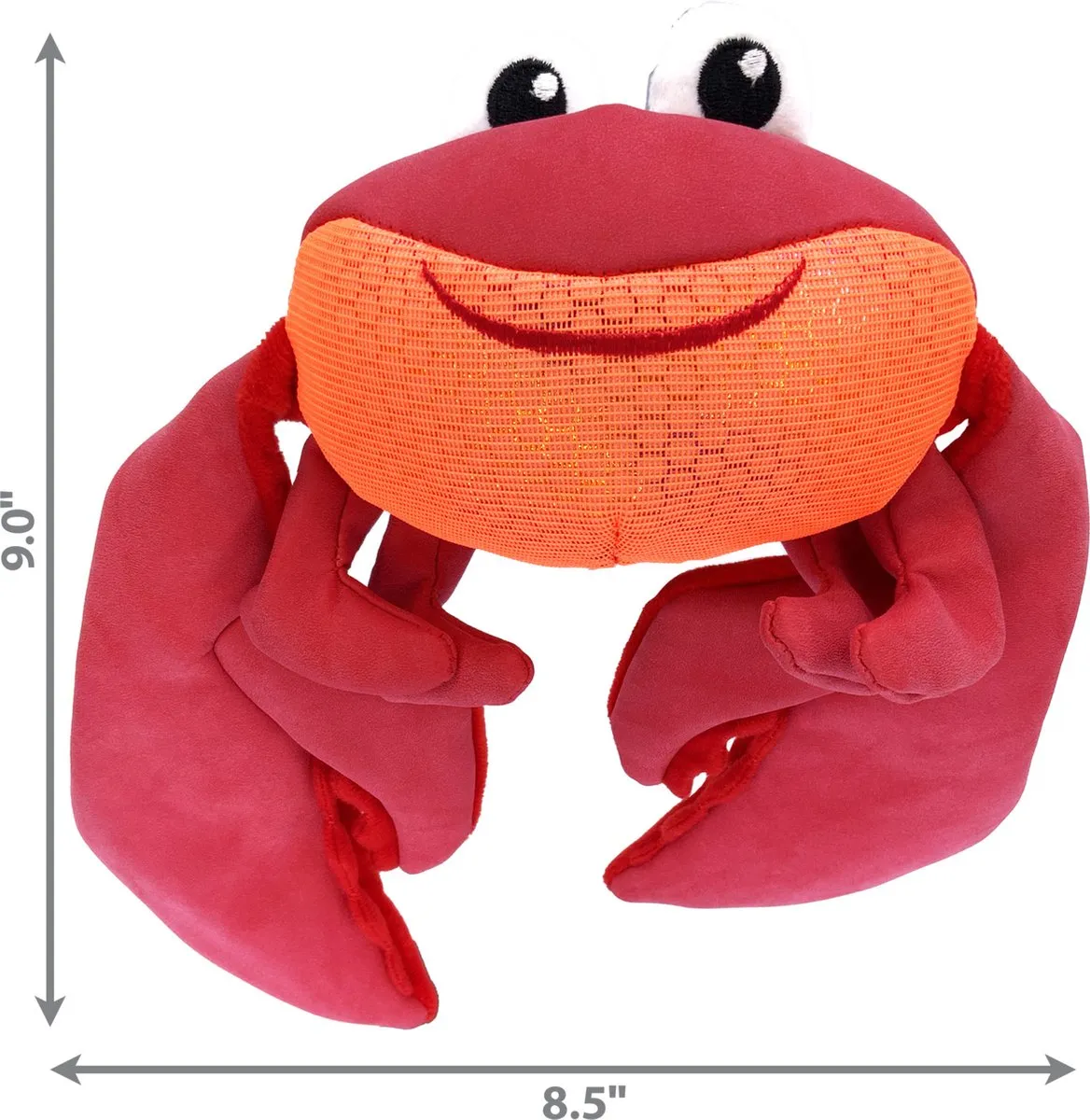KONG Shimmy Shakers Krab - Interactief Pluche Hondenspeelgoed - Rood