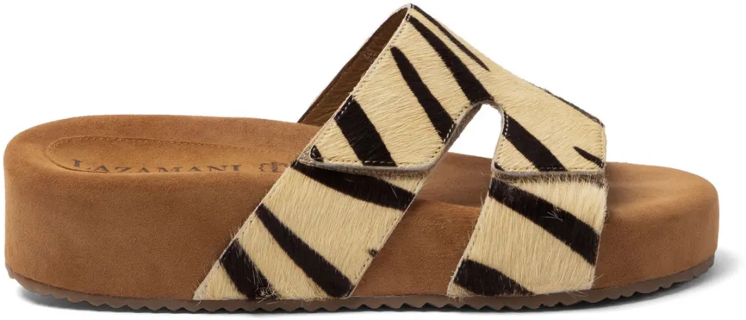 Lazamani Mille Dames Slippers Ponyhaar Zebra - afbeelding 4 van 6