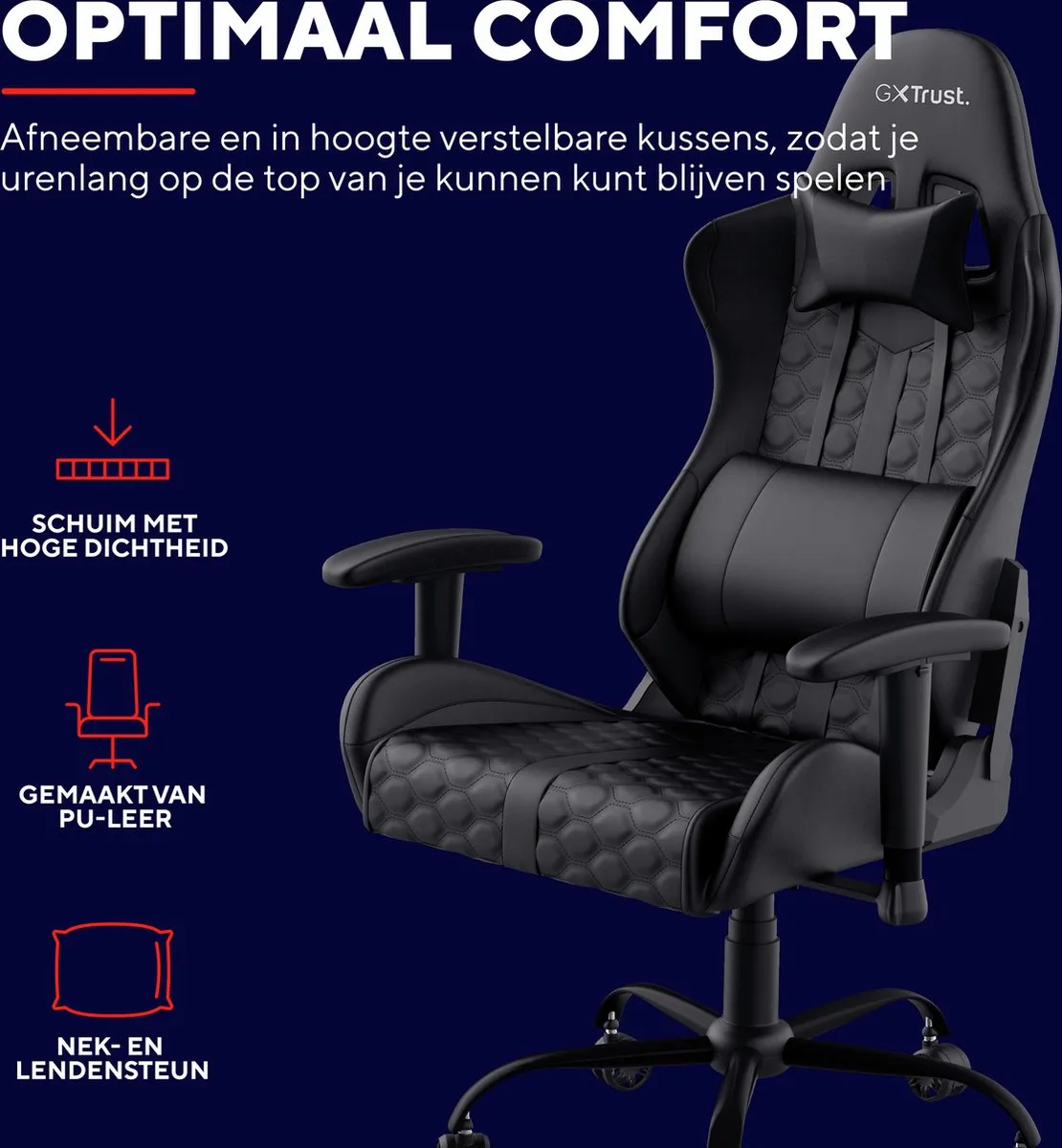 Trust GXT 708 Resto Gaming Stoel - Zwart